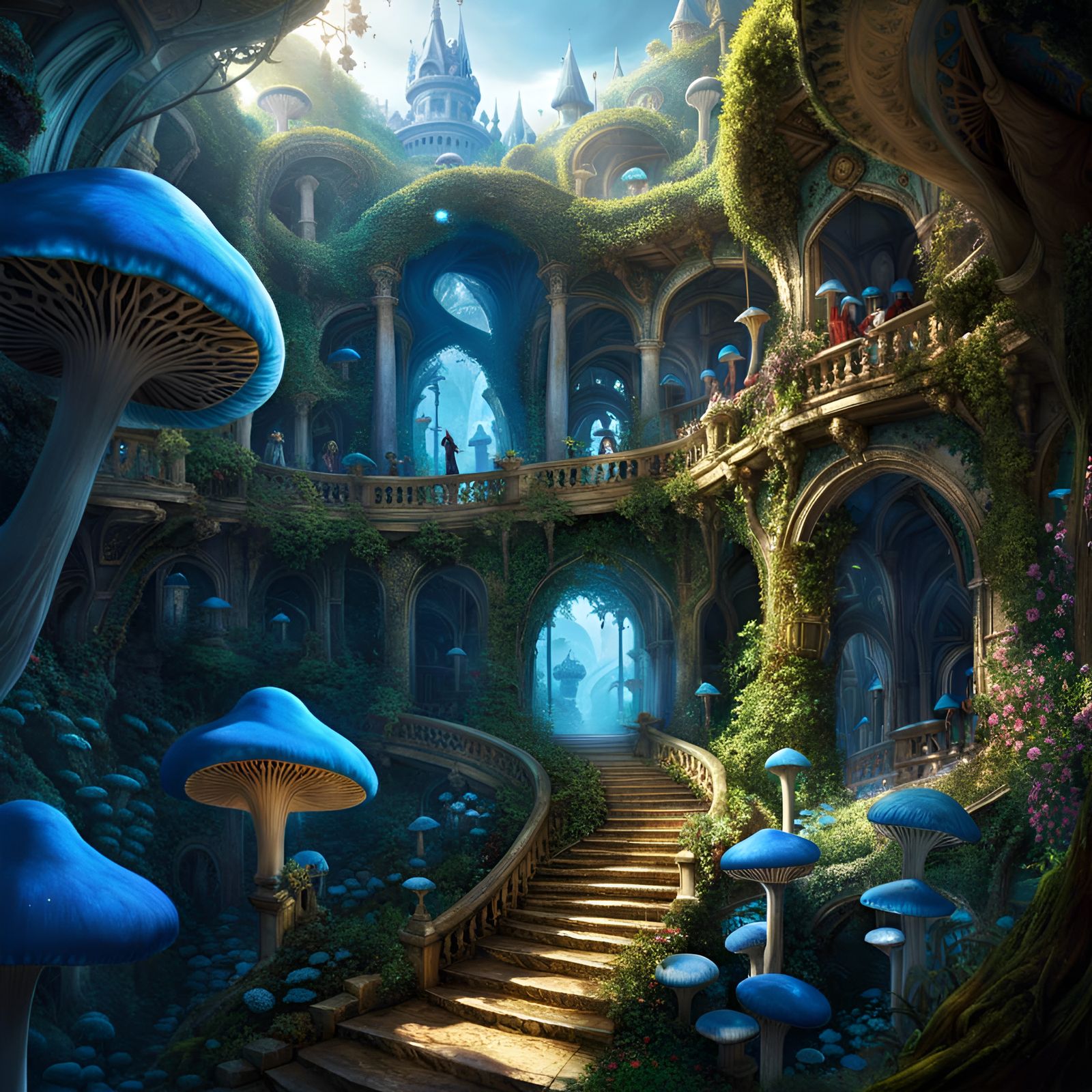 Blue Mushroom Palace in Nature Portal Vortex