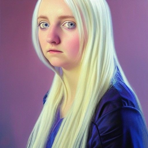 Hyperrealistic Oil Painting of Luna Lovegood