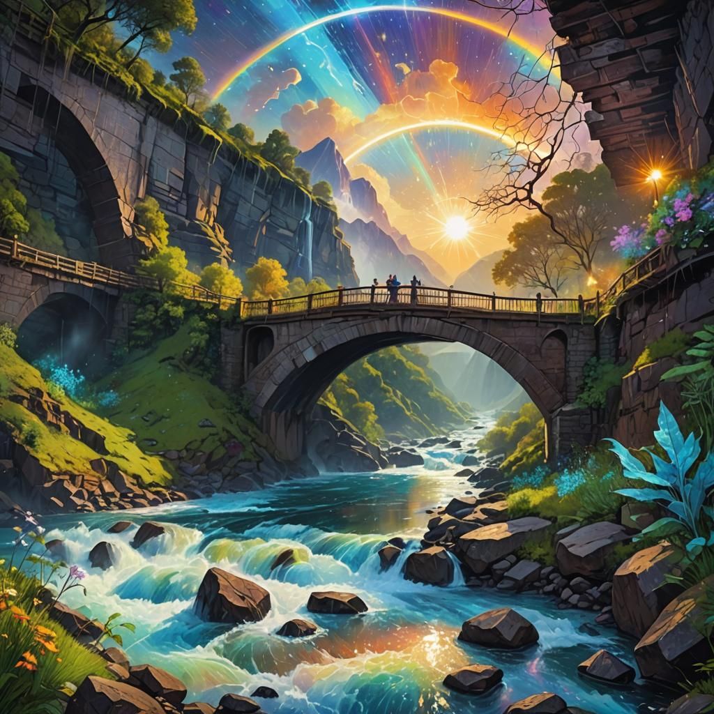 Cosmic Weather Illustration in Pablo Amaringo Style