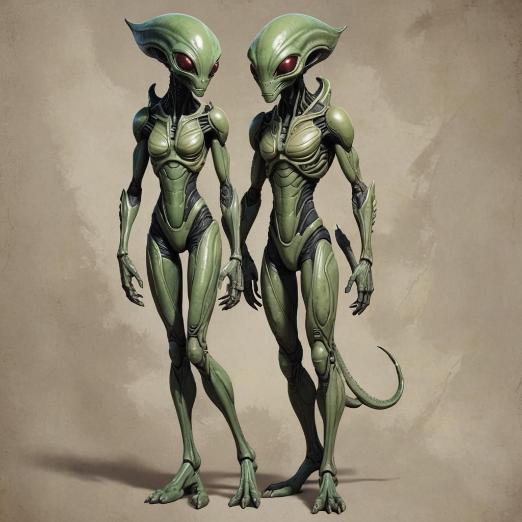 Standing Solo Anthro Alien Full Body