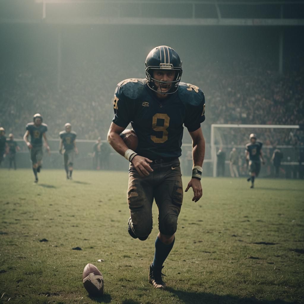 Dramatic Football Cinematic Film Still