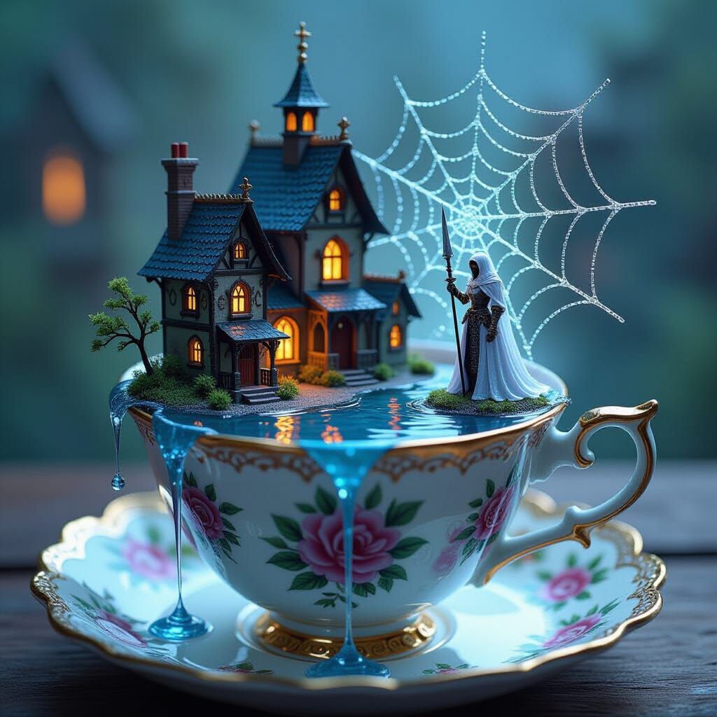 Miniature Gothic World in a Teacup