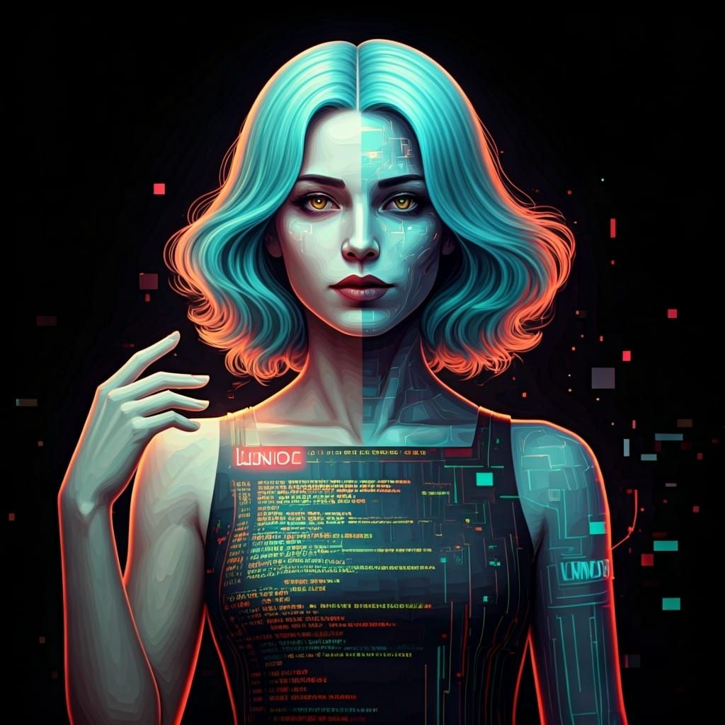 Ms. Pixel: Glitch Art Meets Futuristic Visions