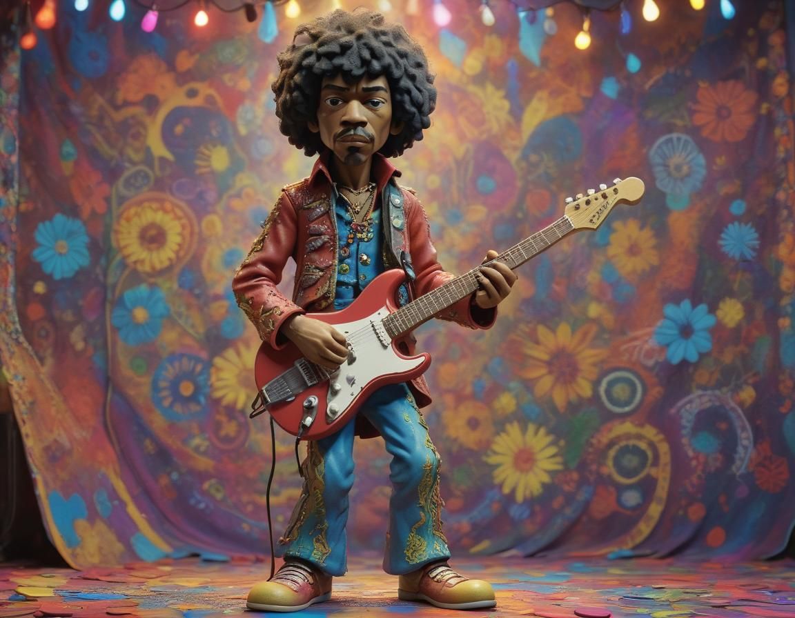 Plasticine Portraits: Jimi Hendrix #1