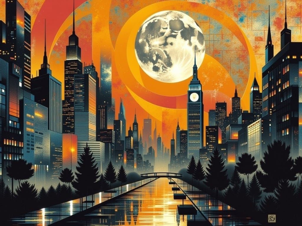 Metropolis in Art Nouveau Rococo Style