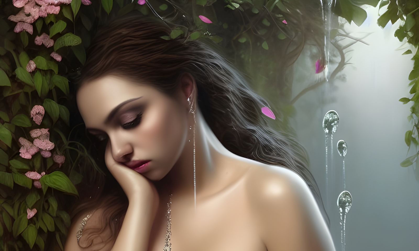 Exotic Woman in Hyperrealistic Matte Painting