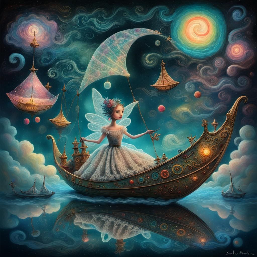Fairy Sails Universe in Pop Surrealist Style