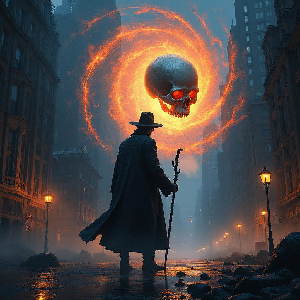 Harry Dresden and Bob: Fantasy Concept Art