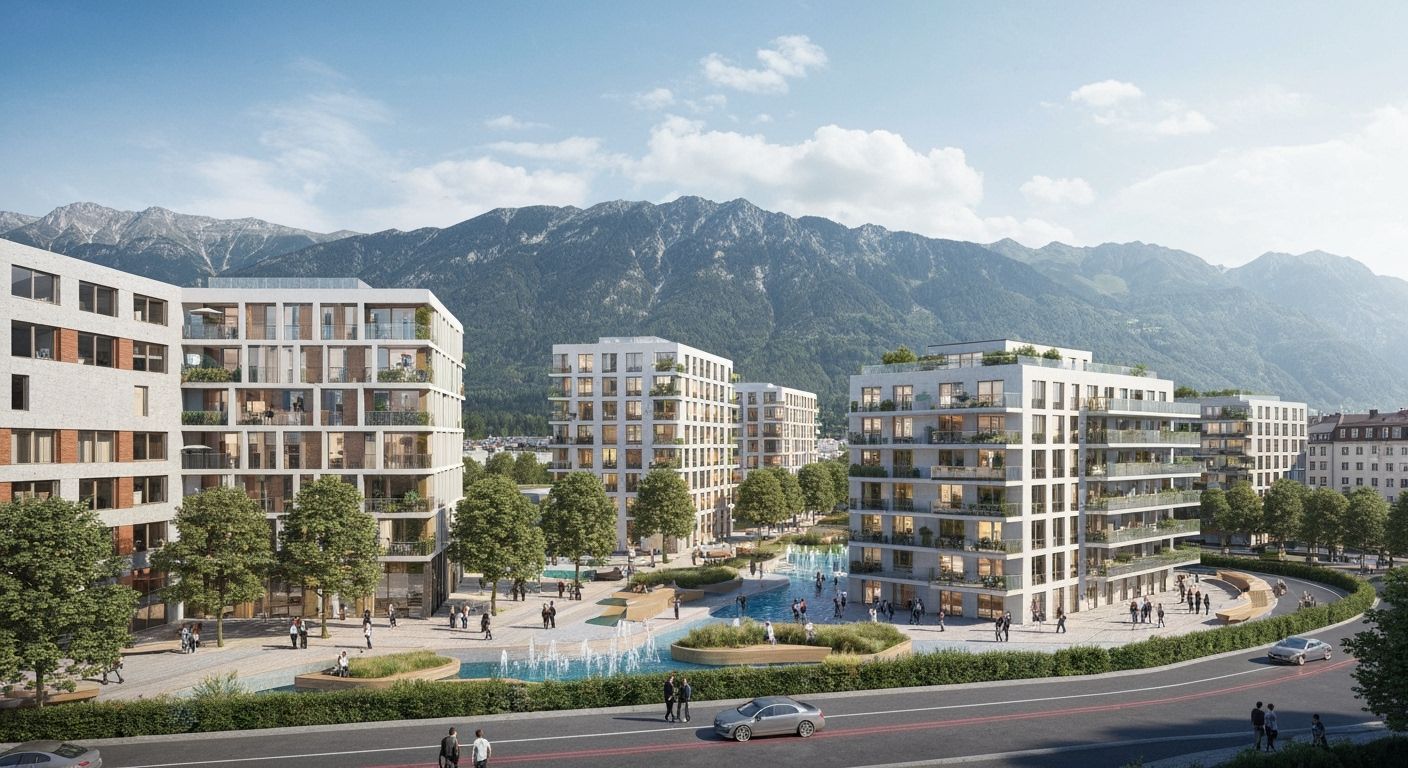 Sustainable Innsbruck Cityscape with Modern Housing in Tyrol...