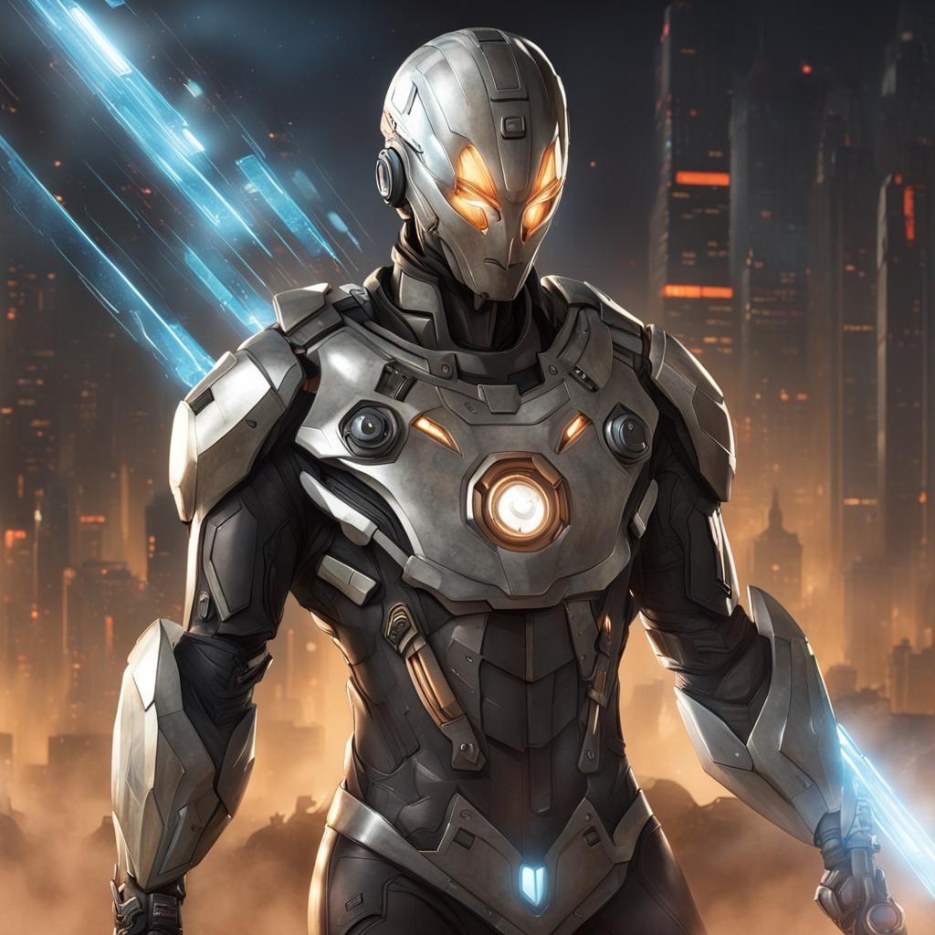 Futuristic Time Hero Digital Art