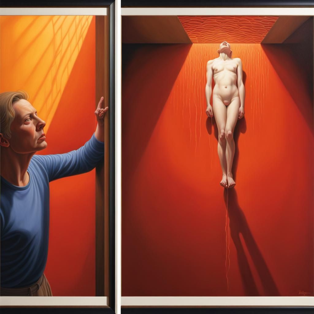 Dramatic Hyperrealistic Suicide Portrait in Splash Art Style