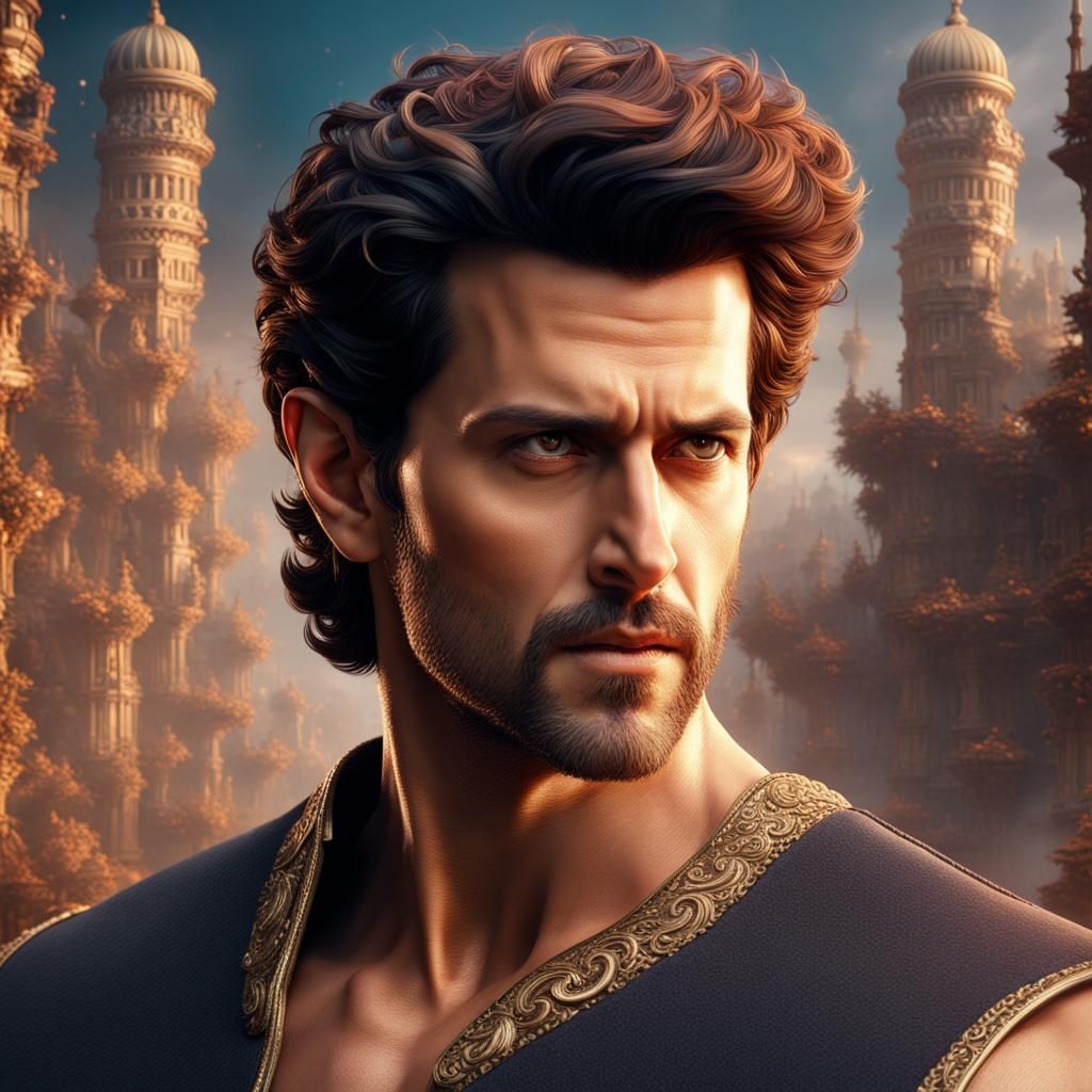 Detailed Matte Painting of Hrithik Roshan