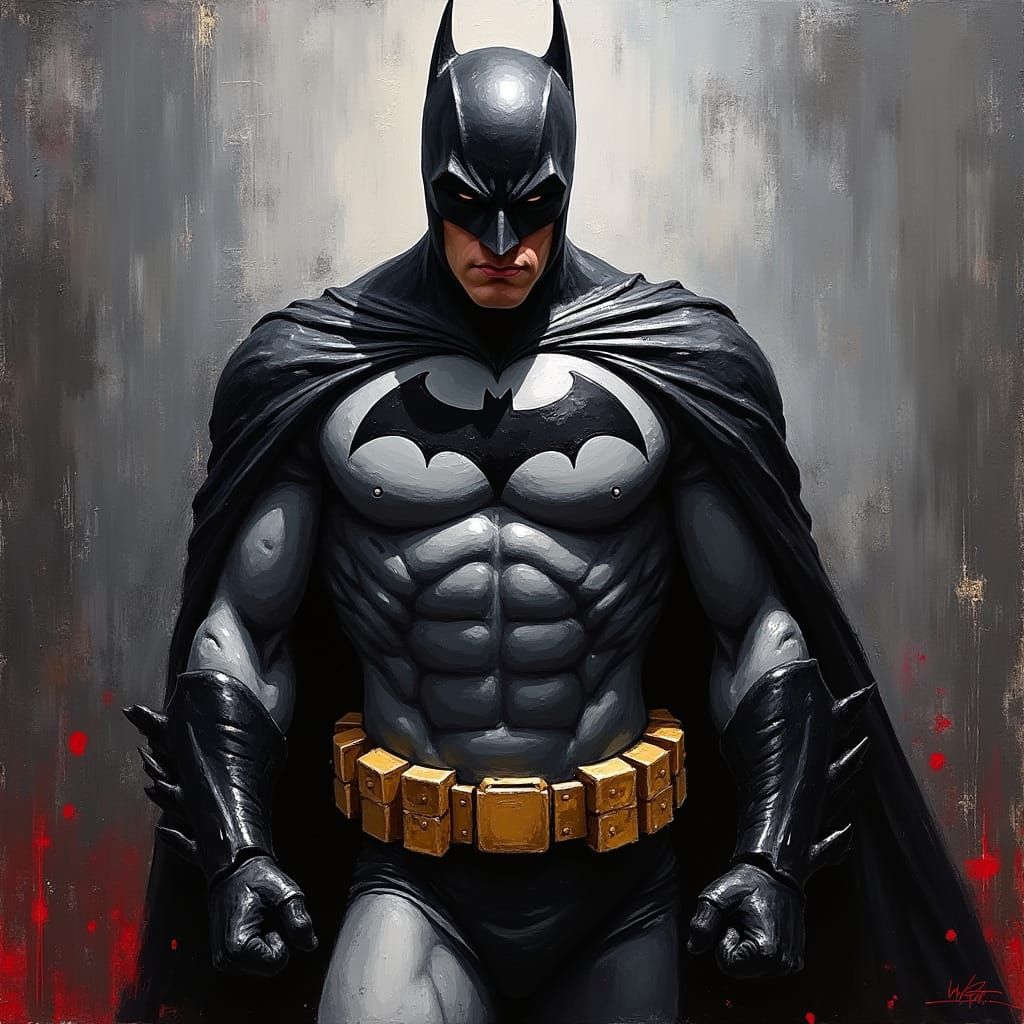 Batman in Abstract Expressionist Style