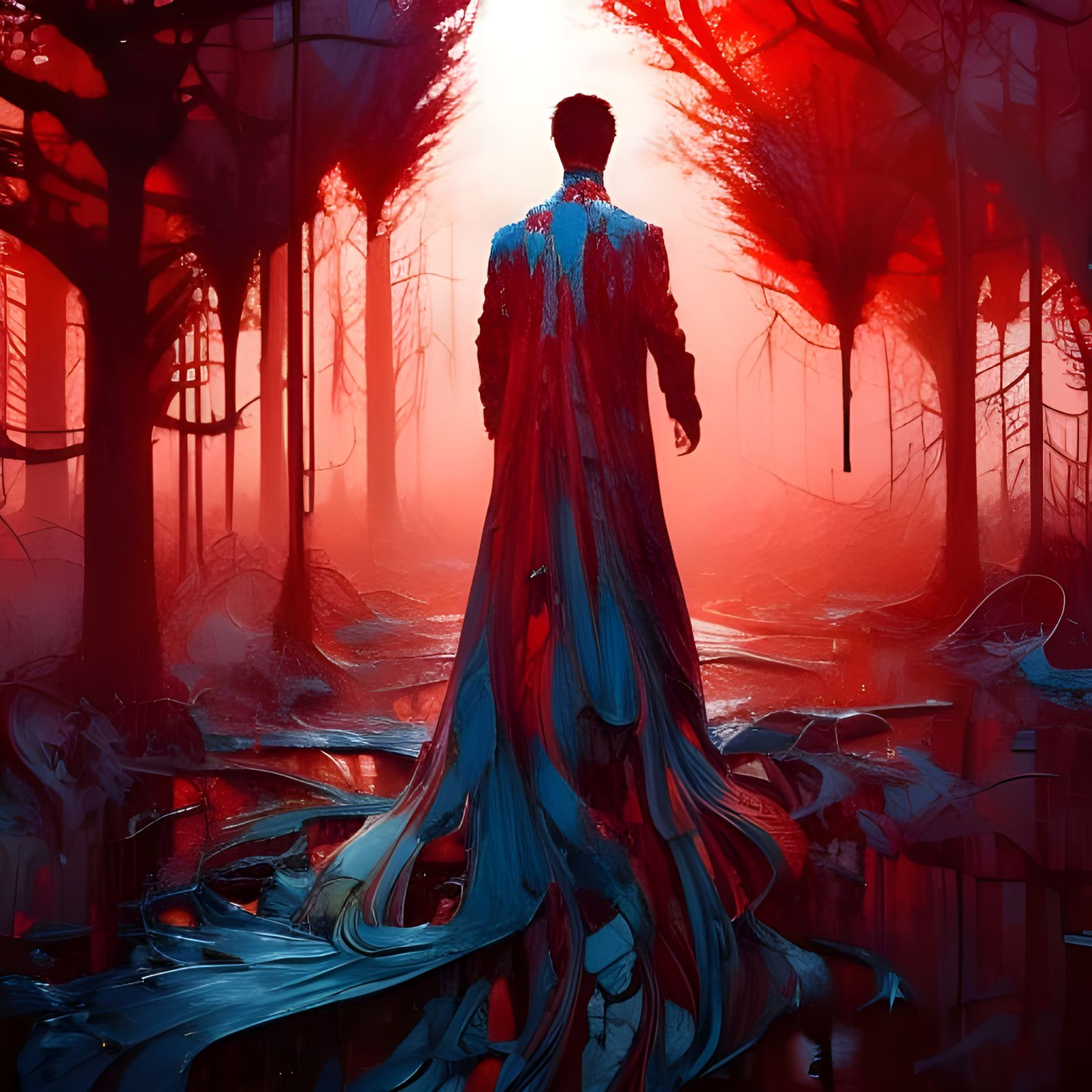 Bloody Hands of Guilt: An Oil Painting Illustration