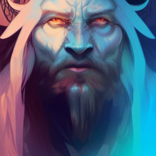 Majestic Buffalo Portrait in Hyperdetailed Splash Art