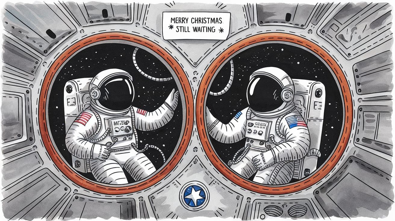 Cosmic Christmas Message in Vibrant Ink and Watercolor