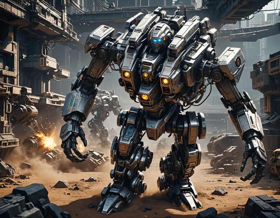 Futuristic Mech Details in Sci-Fi Cinematic Scene