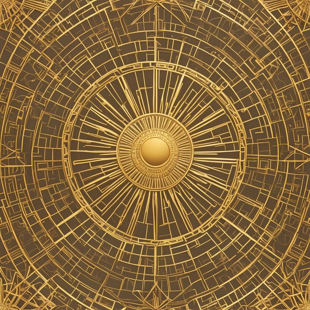 Geometric Golden Sun Image