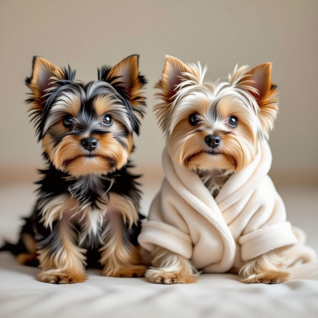 Yorkshire Terrier Puppy Before and After Grooming