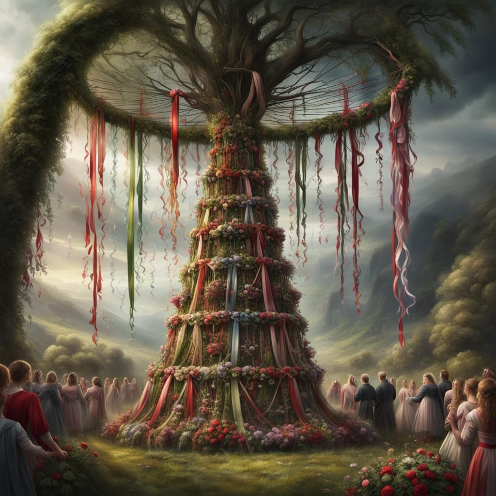 Beltane Maypole Celebration: A Digital Matte Painting