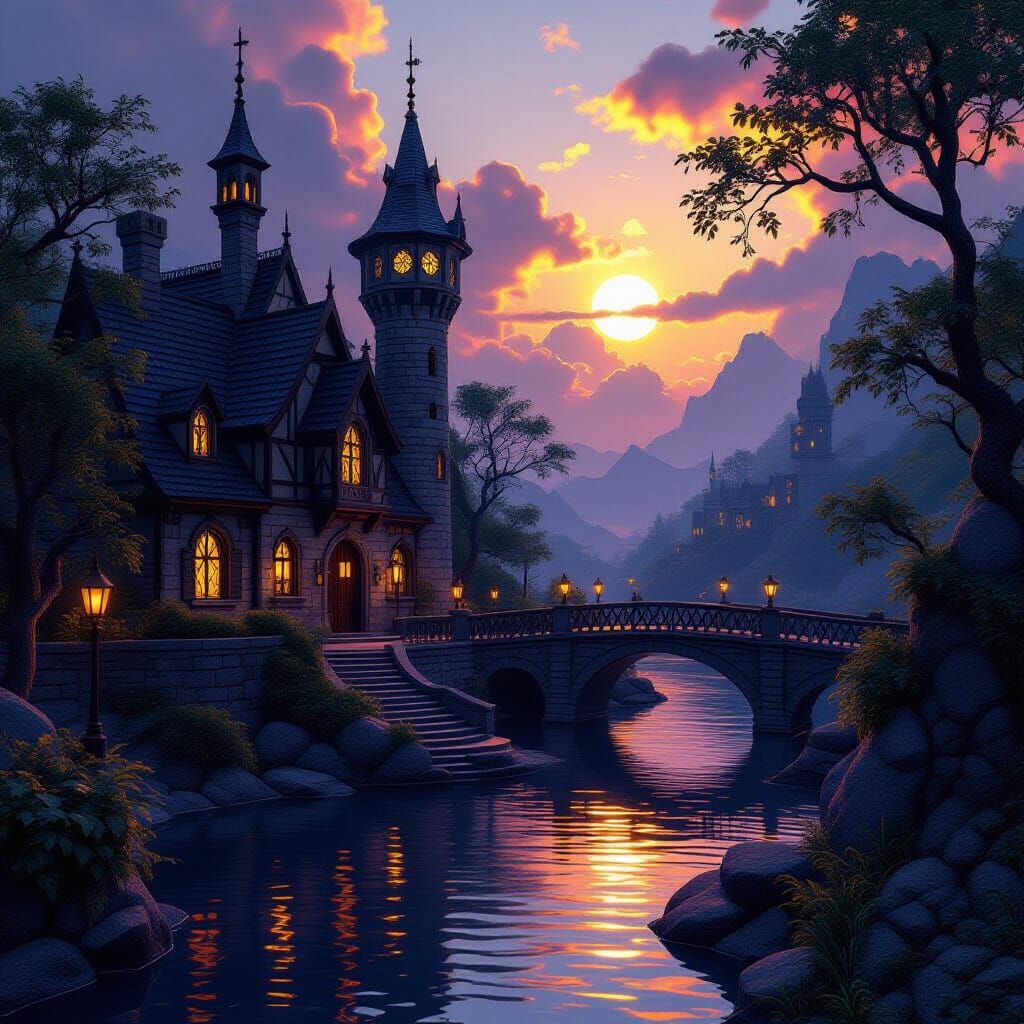 Dark Fantasy Game Map in 2.5D Style