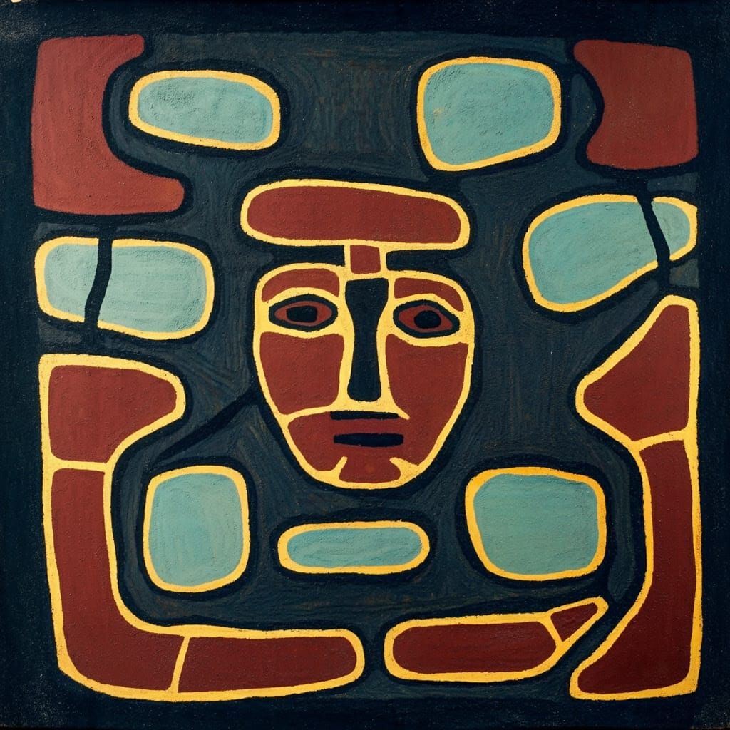 Dark Fantastical World in Norval Morrisseau Style