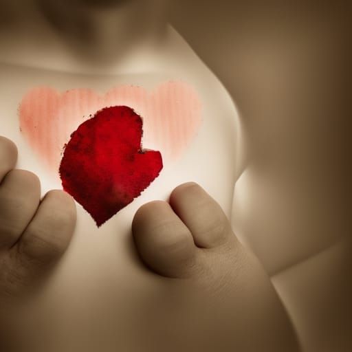 Bleeding Broken Heart: Realistic Ultra Detailed Image