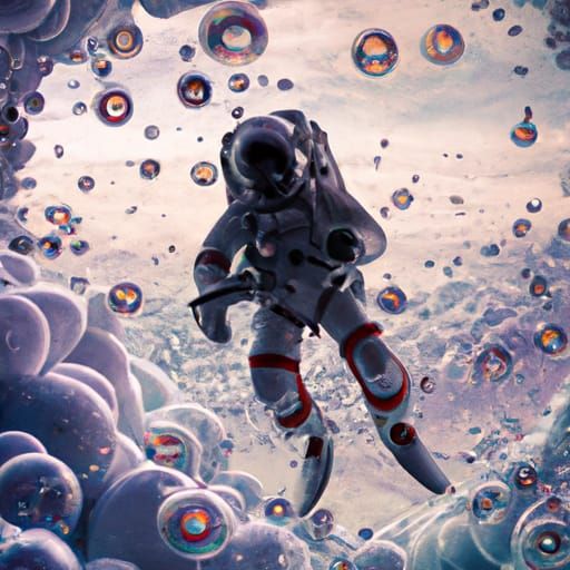 Astronaut in a Sea of Bubbles: Digital Matte Painting