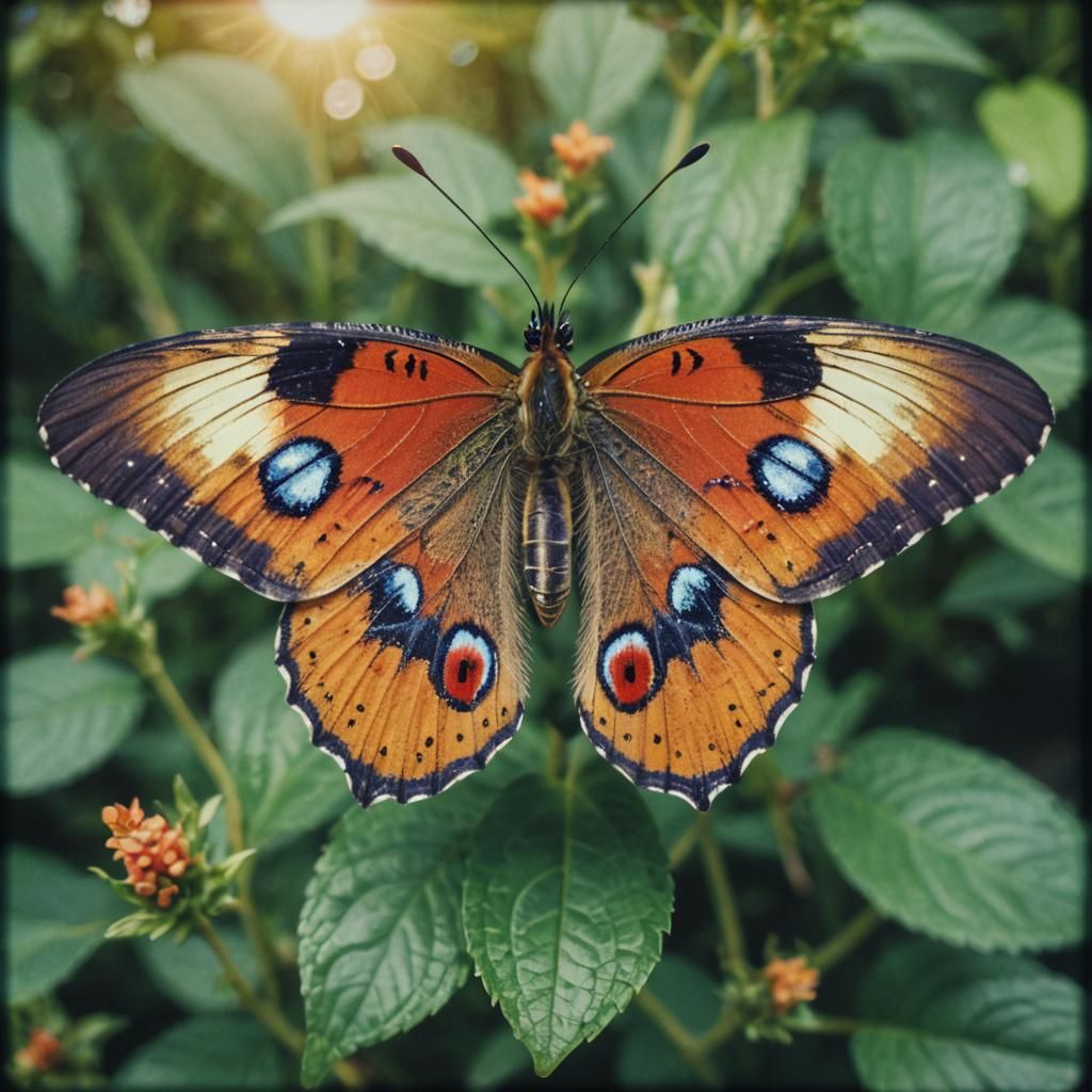 Colorful Butterfly Close-Up: Cinematic Film Still