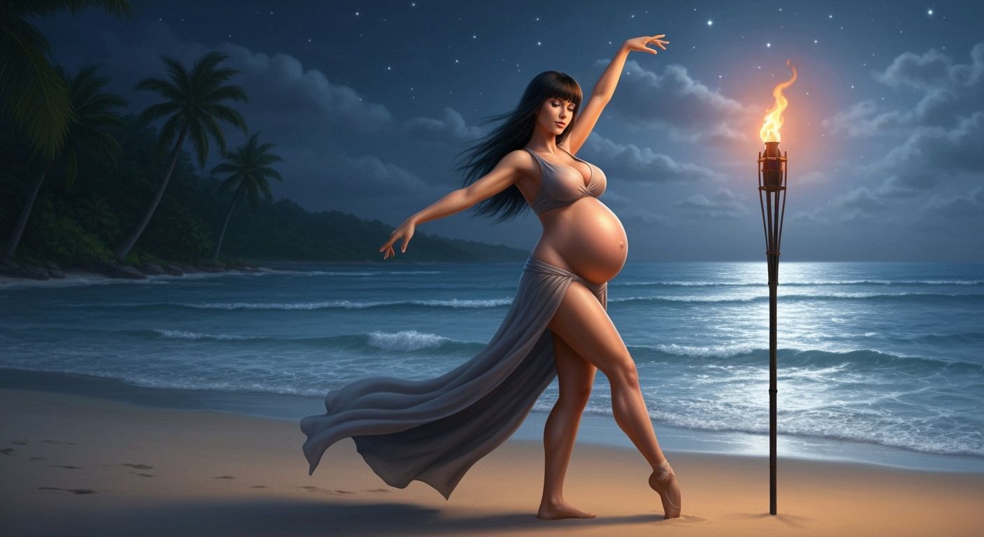 Pregnant Ballerina's Dance on a Tropical Beach