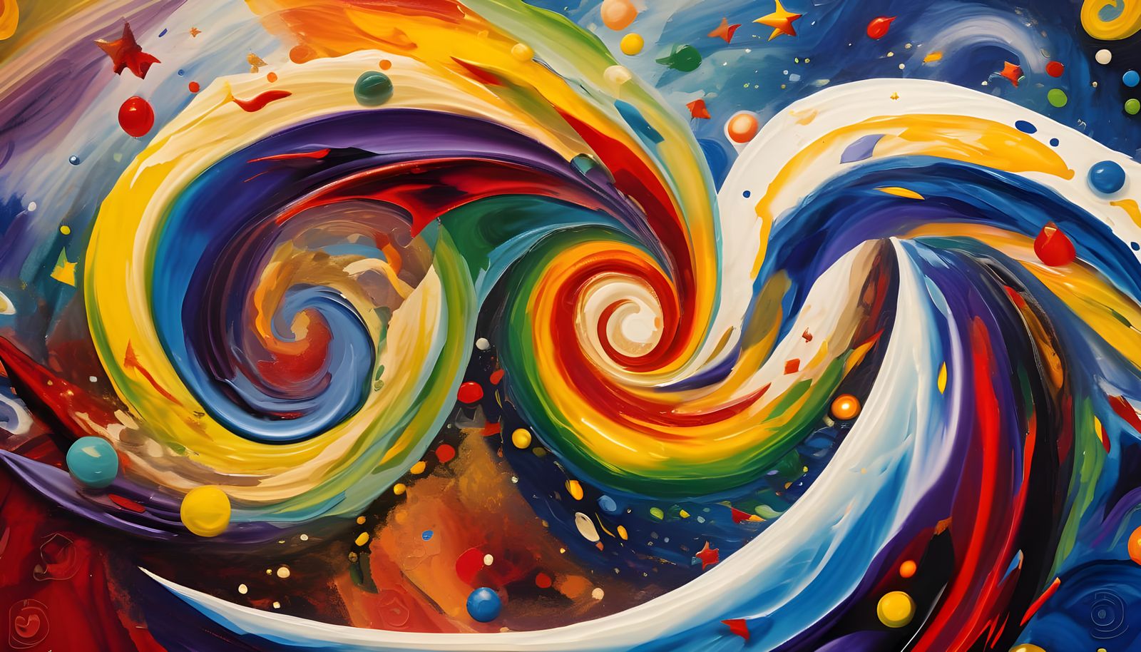 Abstract Expressionist Vortex Maelstroms in Vibrant Opalesce...