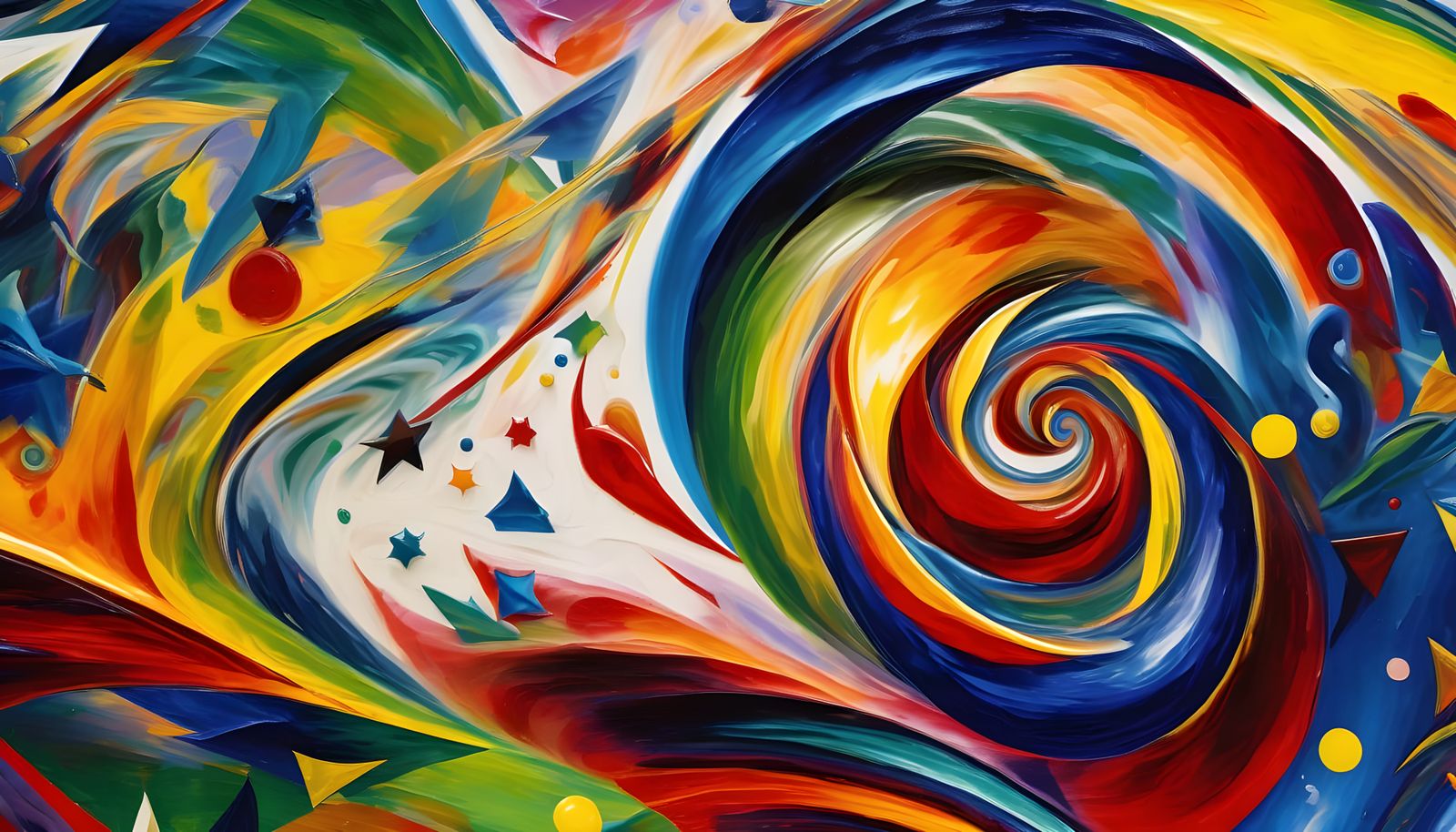 Vast Opalescent Vortices in Abstract Expressionism Style