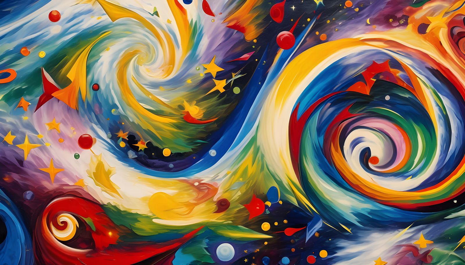 Vast Swirling Vortex Maelstroms in Oil Paint