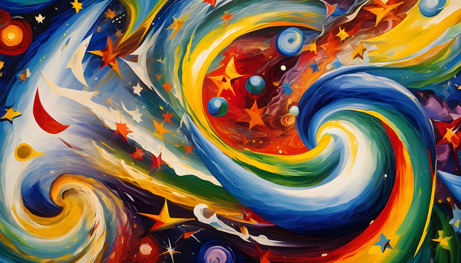 Abstract Expressionist Vortex Maelstroms in Oil Paint