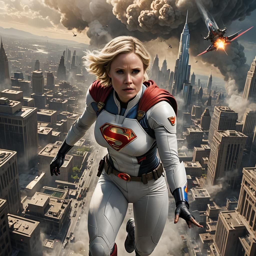 Kristen Bell as Power Girl: Digital Matte Painting