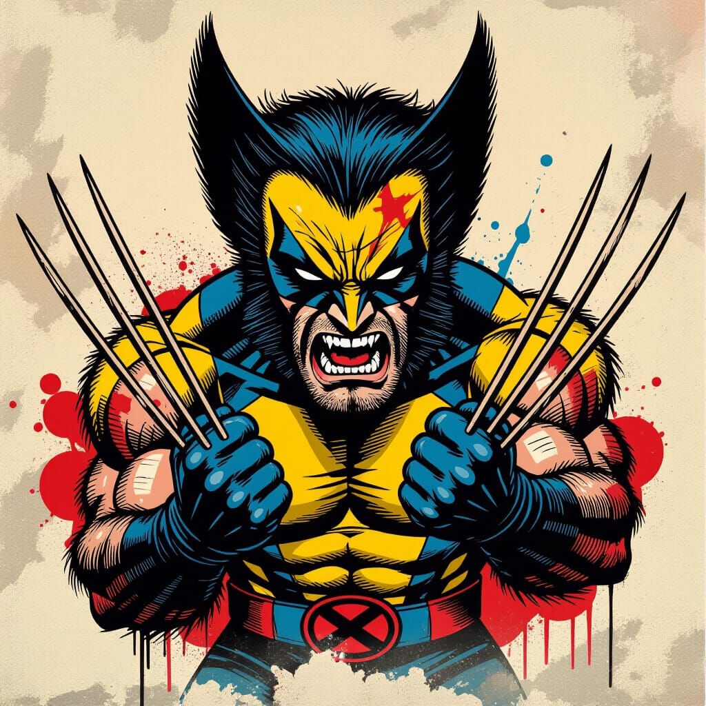Wolverine in Tim Burton's Dark Graffiti Comix Style