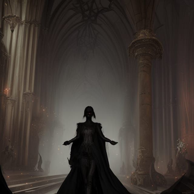 Gothic S&M Haute Couture Runway Show in Dark Fantasy Style