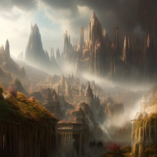 Heavenly Vista in Digital Matte Painting Style