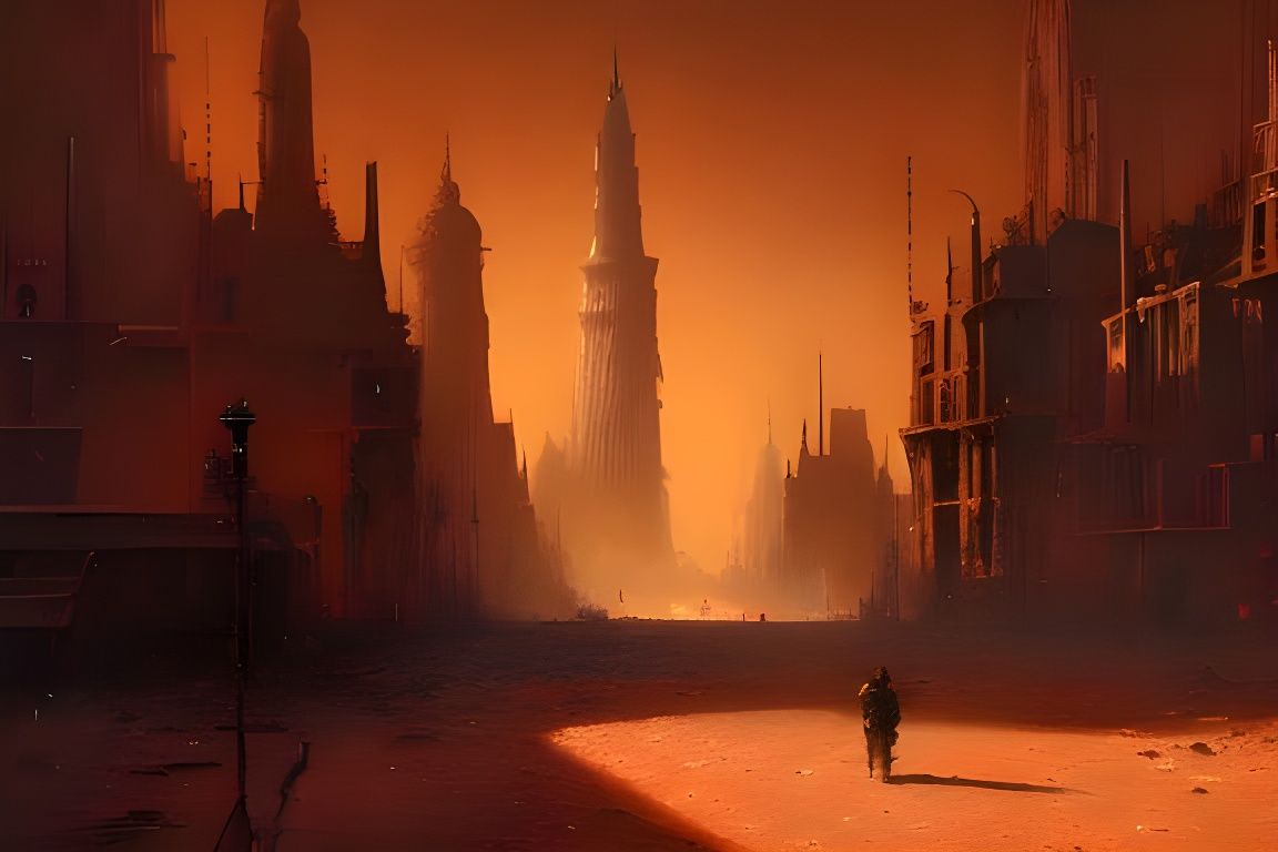 Ochre Desert Oil Painting with Expressive Brushwork