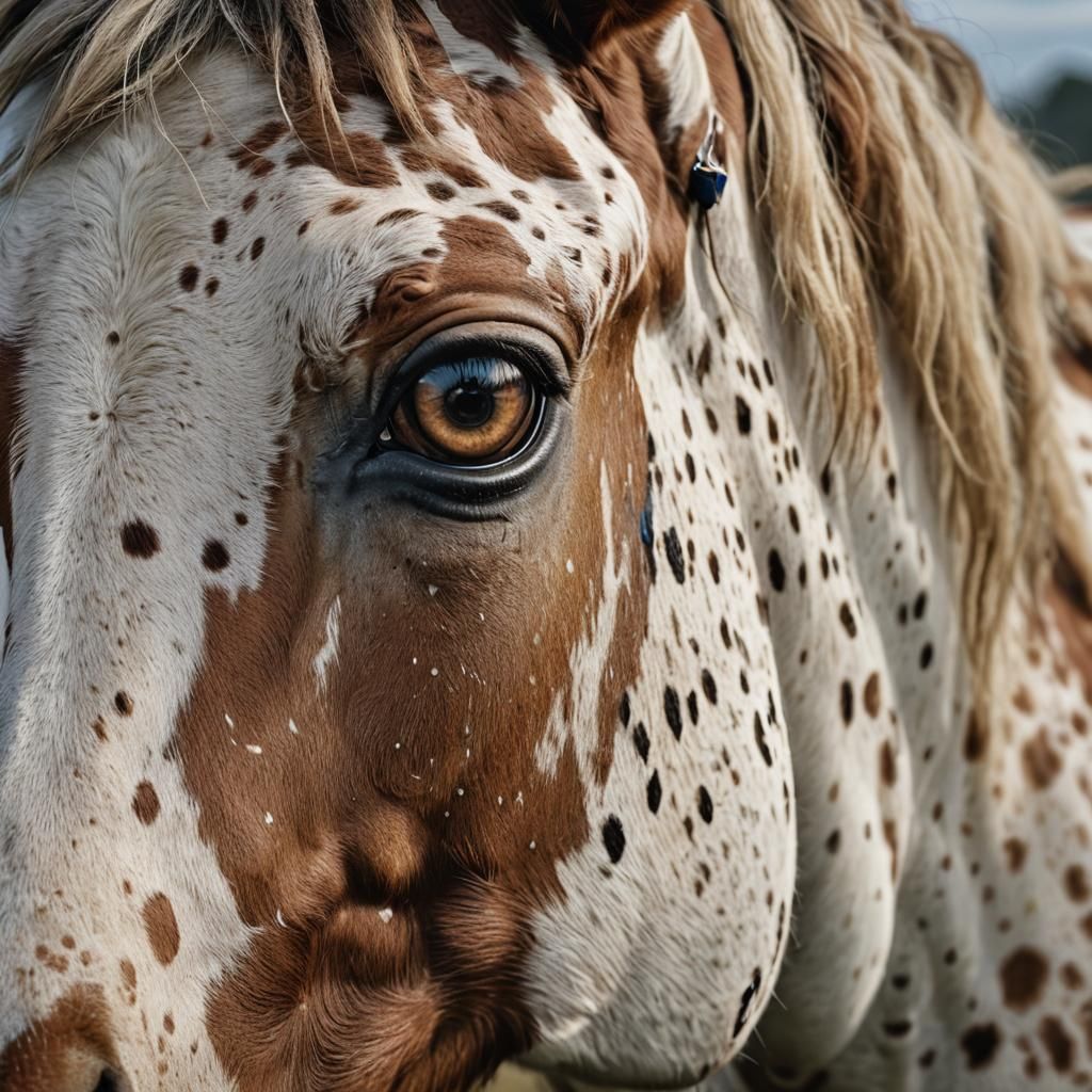 Majestic Apaloosa Horse Portrait in Studio Lighting