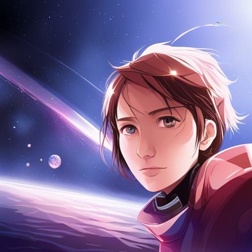 Astronaut Girl in Space: Anime Key Visual