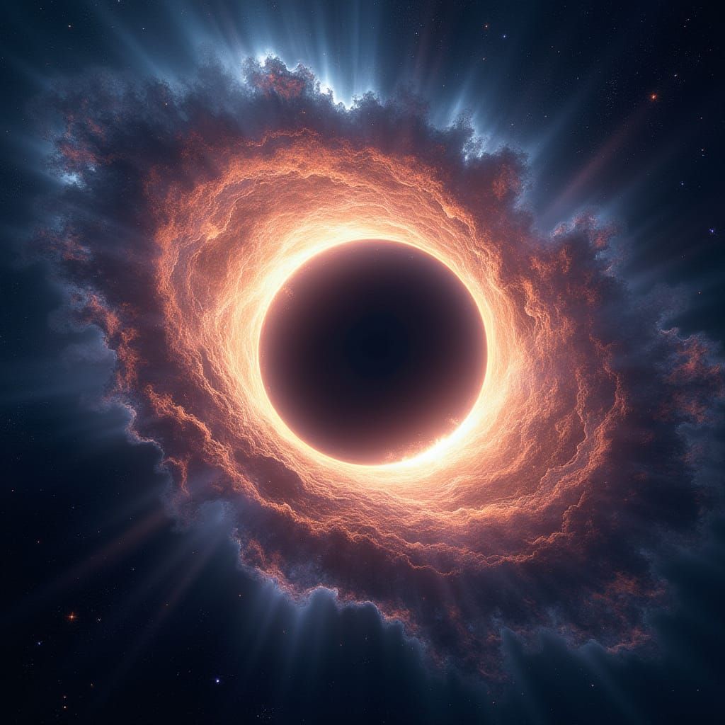 Cosmic Dreamscape: Supermassive Black Hole Illuminated