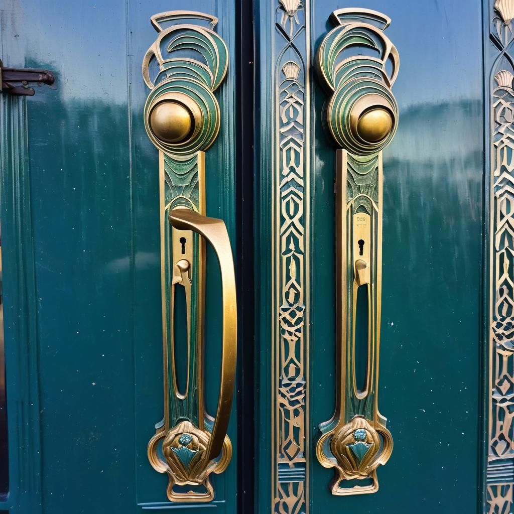 Art Nouveau Door Handles at Roxy Cinema, New Zealand