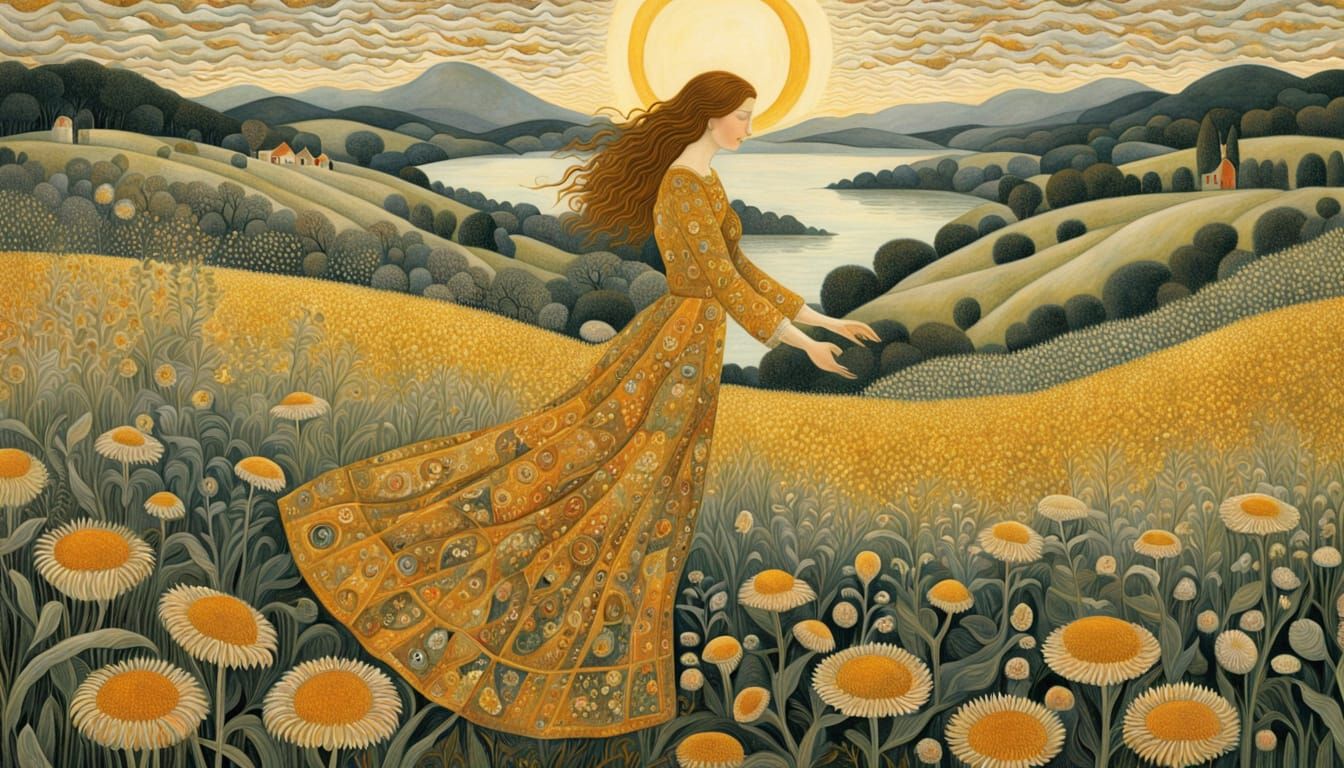 Women Empowered by Inner Light in a Dreamlike, Surreal Scene