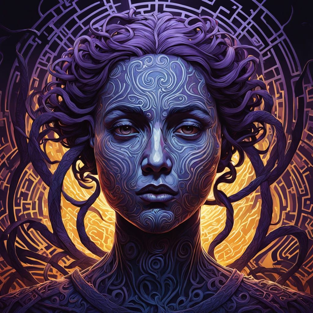 Whirlpool of Turmoil in Dark Fantasy Portrait