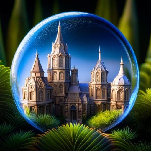 Fantasy Palace Inside a Dewdrop: Macro Diorama