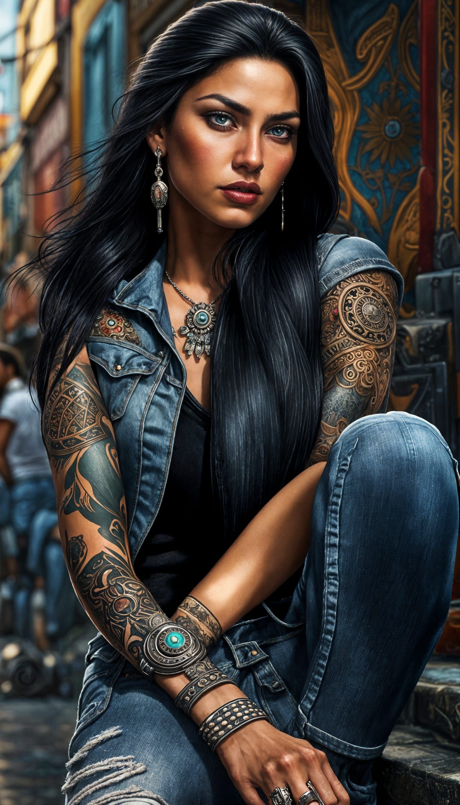 Native American Woman as Sicaria in Medellin