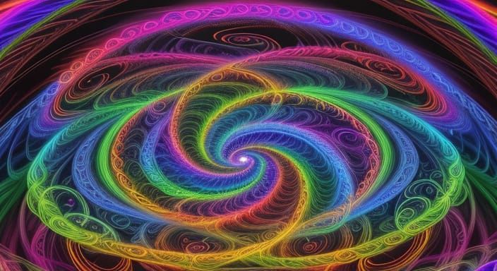 Kaleidoscopic Vortex in Psychedelic Garden