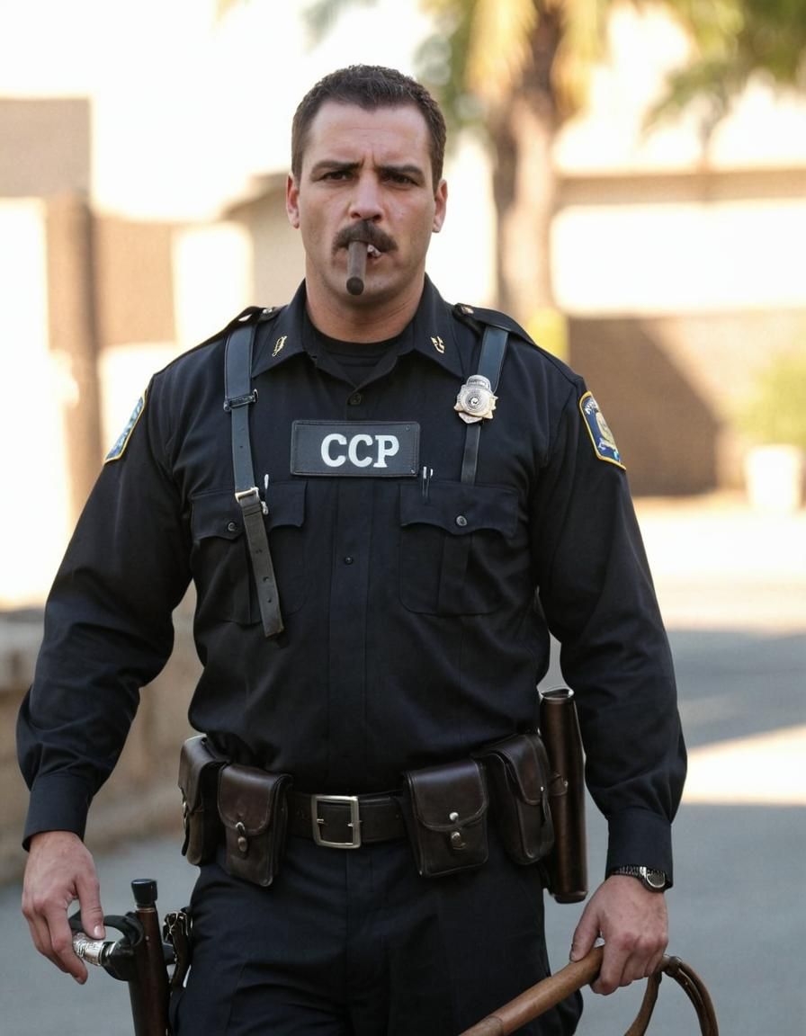 Arrogant Cop with Cigar