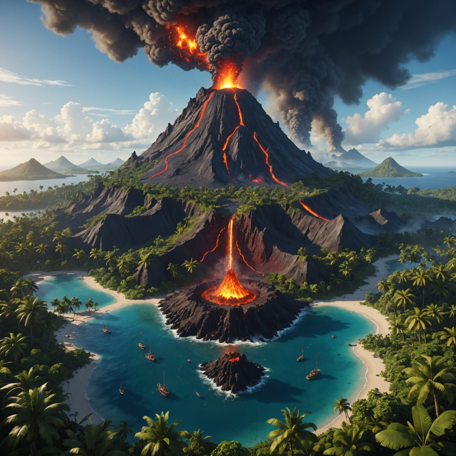 Tropical Oasis Hides a Fiery Secret in 8K Resolution